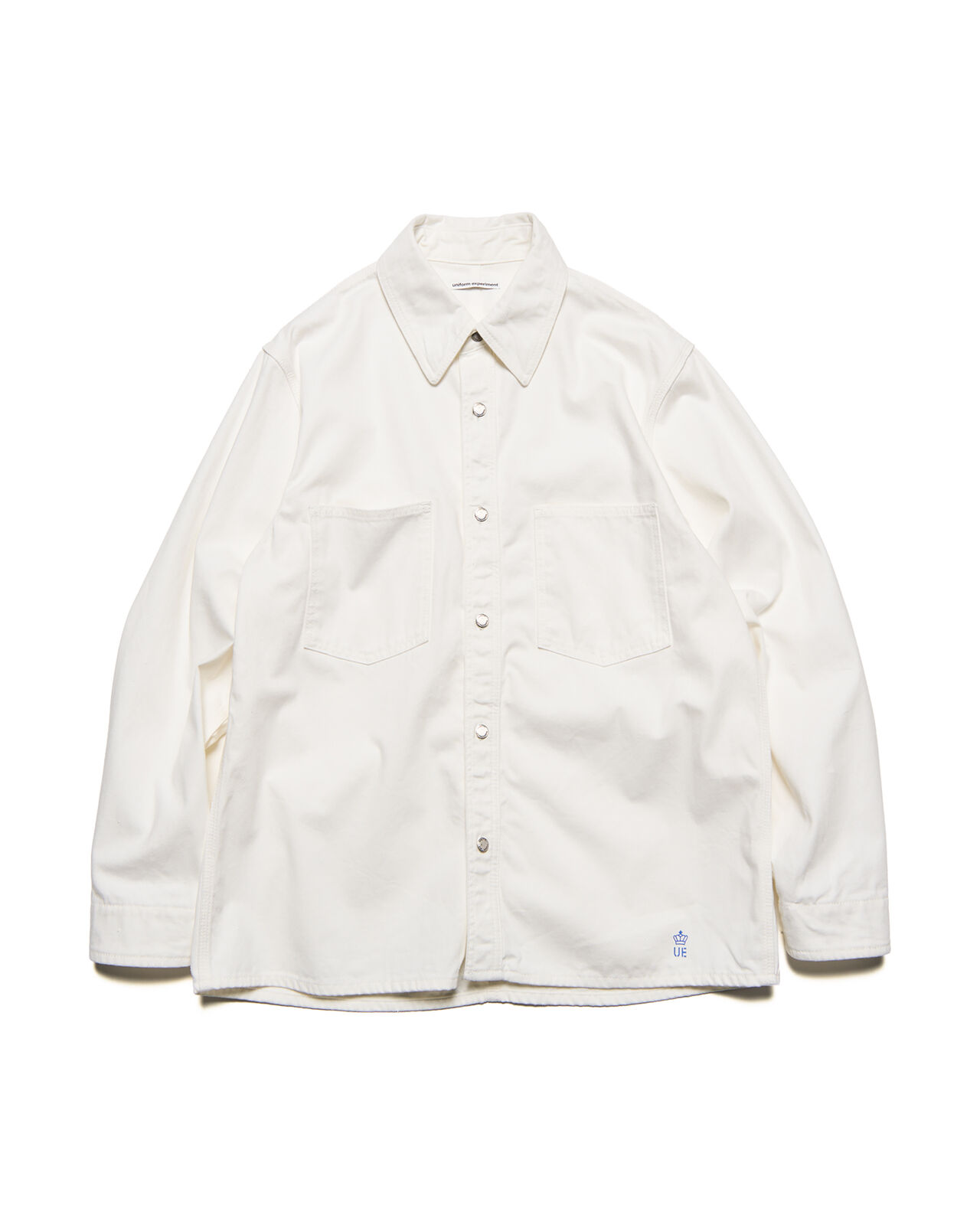NEP DENIM DOUBLE POCKET SHIRT,WHITE, large image number 0