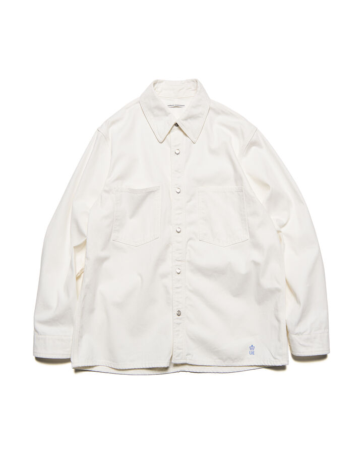 NEP DENIM DOUBLE POCKET SHIRT,WHITE, medium