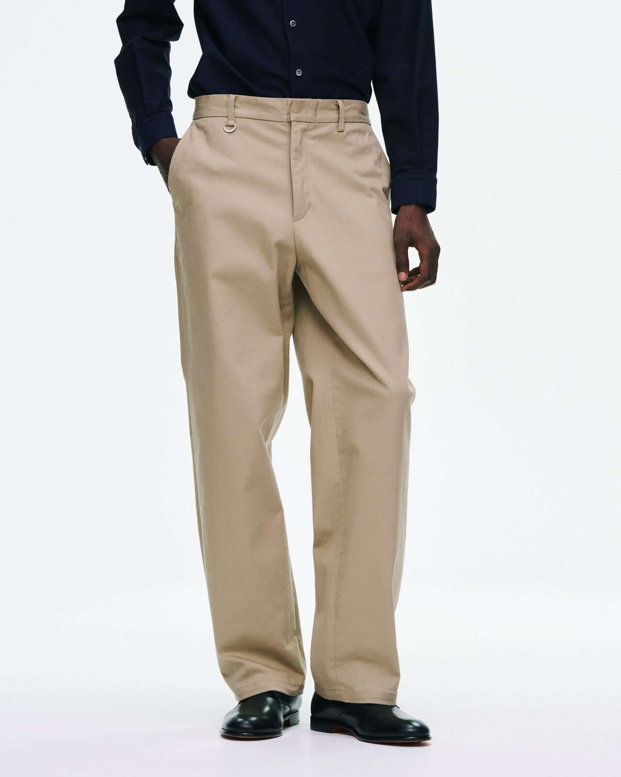 STRETCH TWILL CLASSIC SLACKS,BEIGE, large image number 3