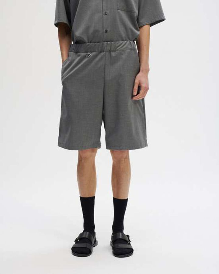 SUMMER STRETCH WOOL EASY SHORTS,NAVY, medium image number 4