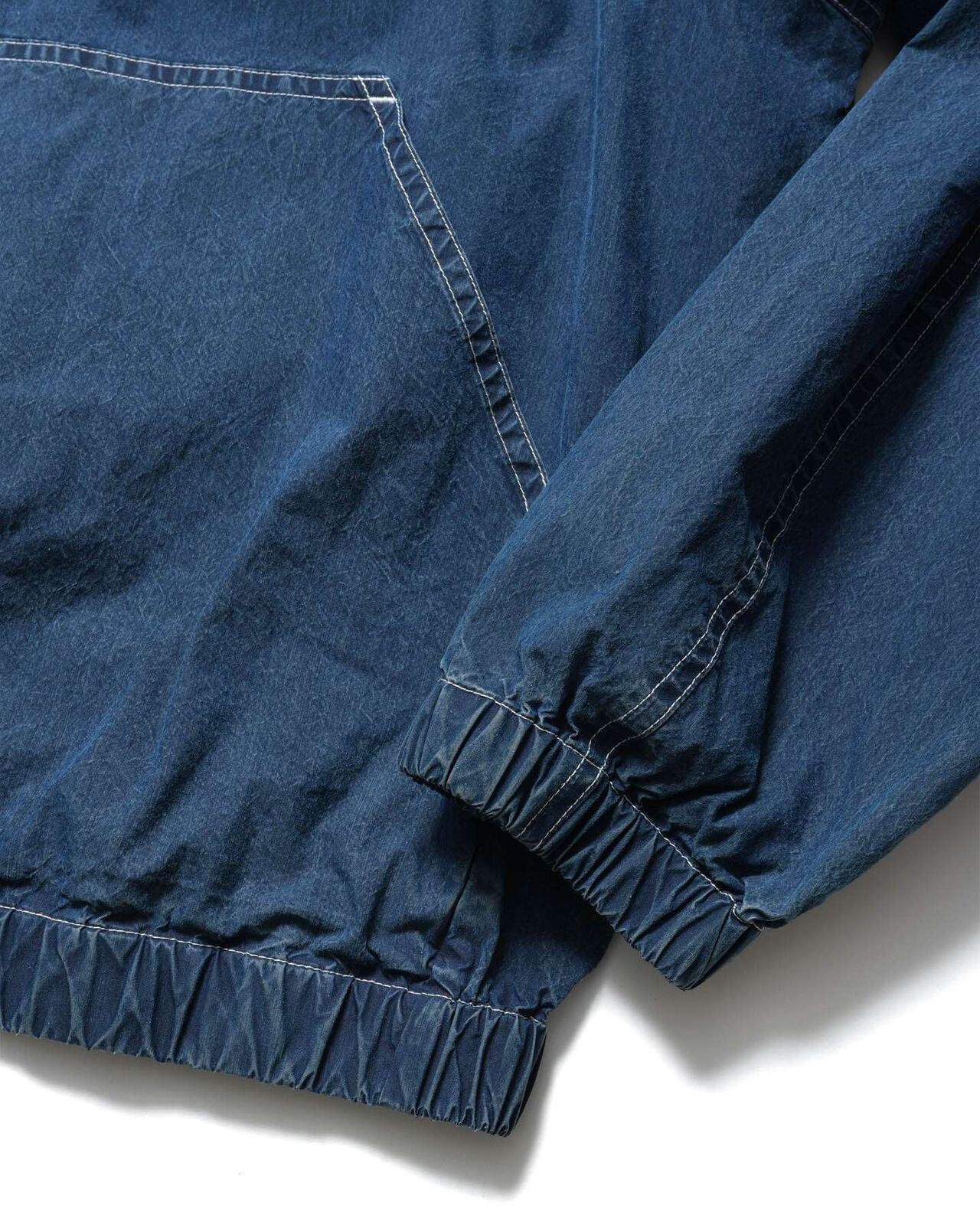 WASHED CRISP DENIM HOODED BLOUSON,INDIGO, large image number 3