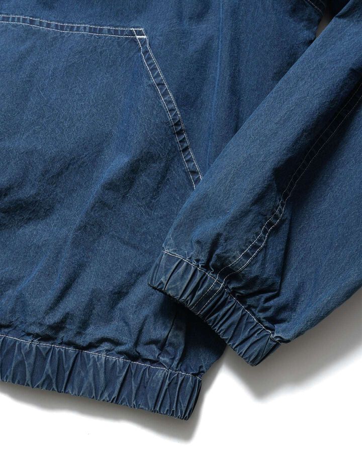 WASHED CRISP DENIM HOODED BLOUSON,INDIGO, medium image number 3