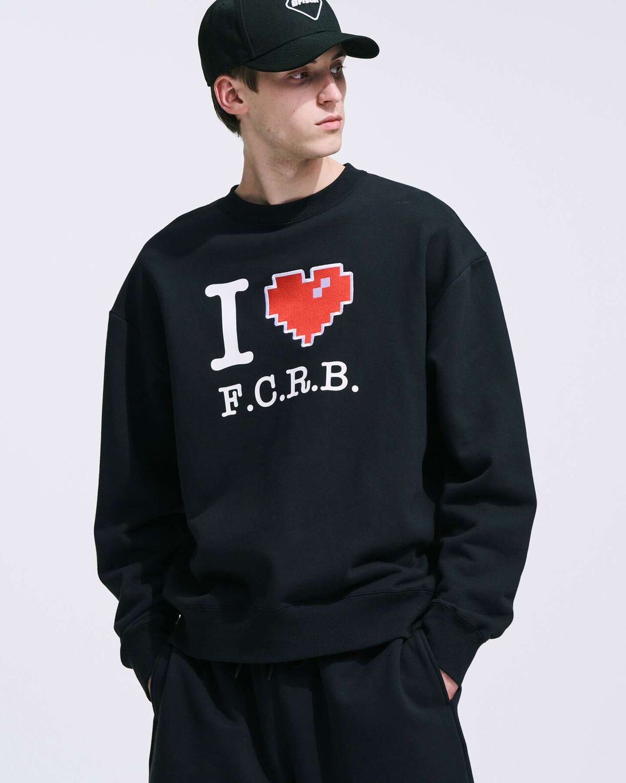 I LOVE F.C.R.B. CREWNECK SWEAT,WHITE, large image number 2