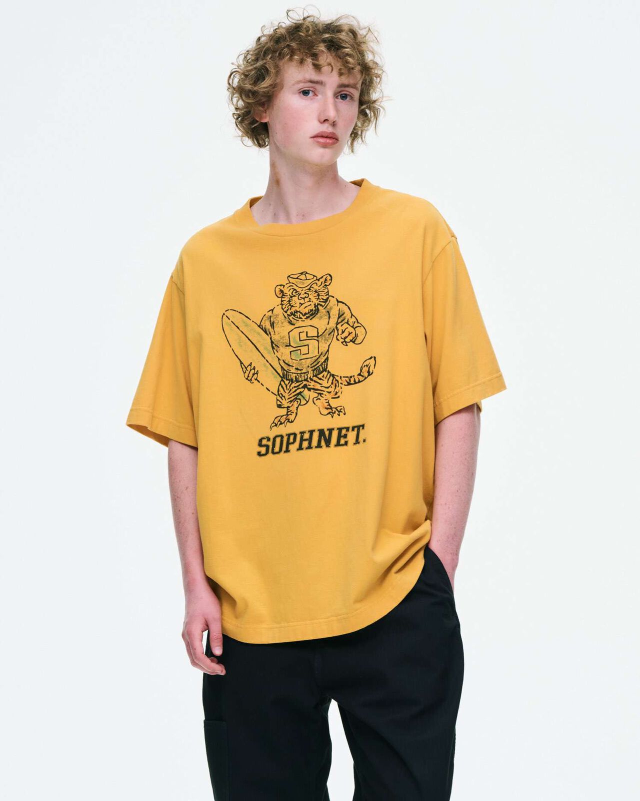 VINTAGE GRAPHIC WIDE TEE,YELLOW, large image number 3