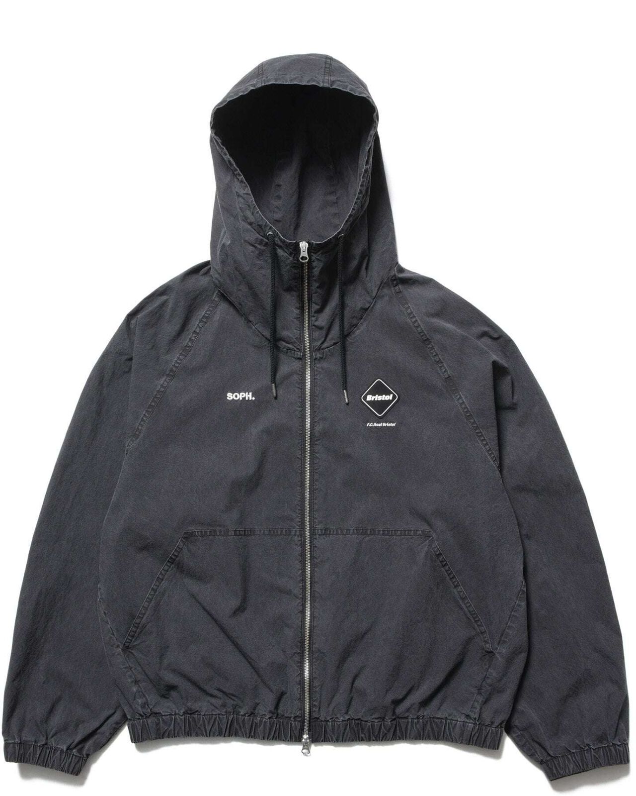 WASHED CRISP DENIM HOODED BLOUSON,BLACK, large image number 0