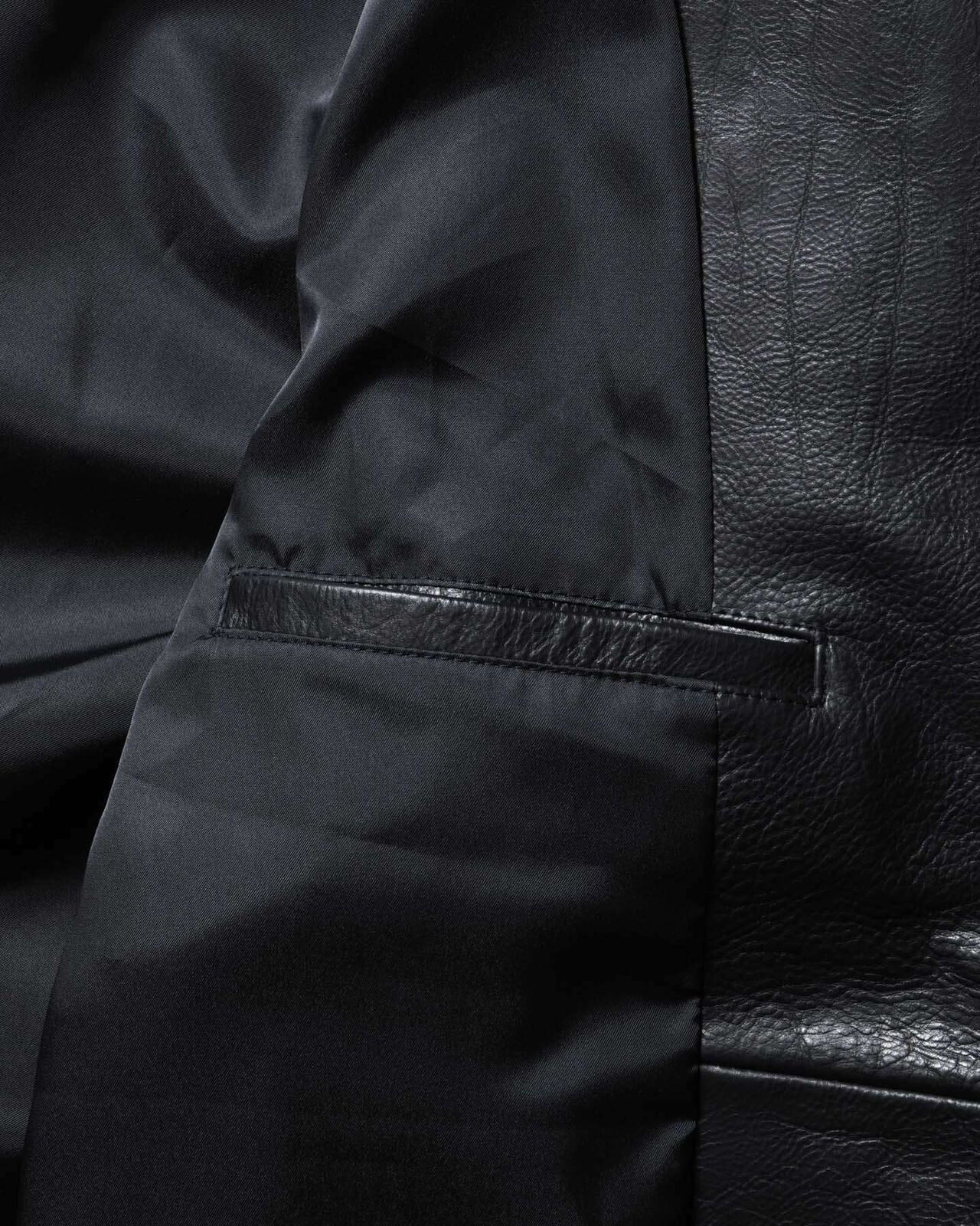 LEATHER TEAM VARSITY BLOUSON,BLACK, large image number 6