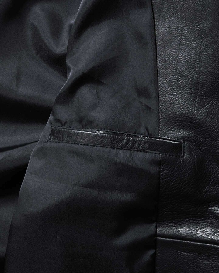 LEATHER TEAM VARSITY BLOUSON,BLACK, medium image number 6