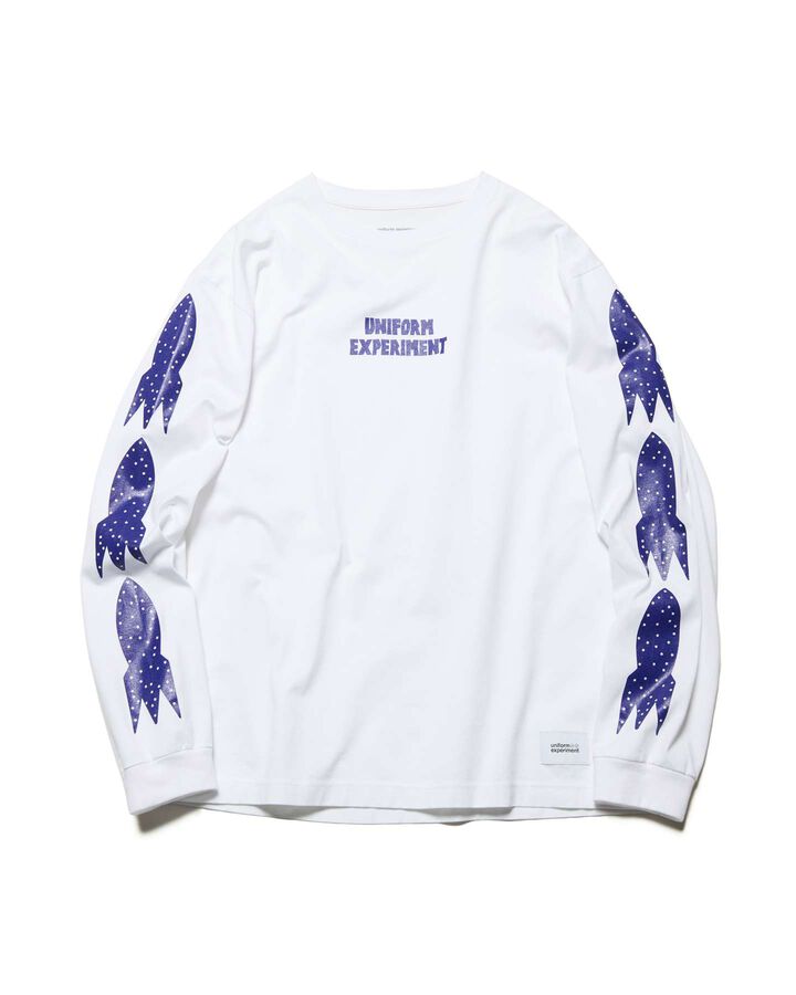 ROCKET LOGO L/S TEE,WHITE, medium