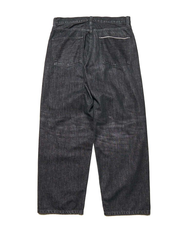 WASHED DENIM BOLD-FIT JEANS,BLACK, medium image number 1
