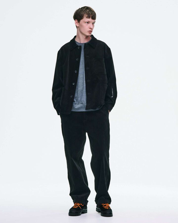 CORDUROY DOUBLE HEM PANTS,BLACK, medium image number 7