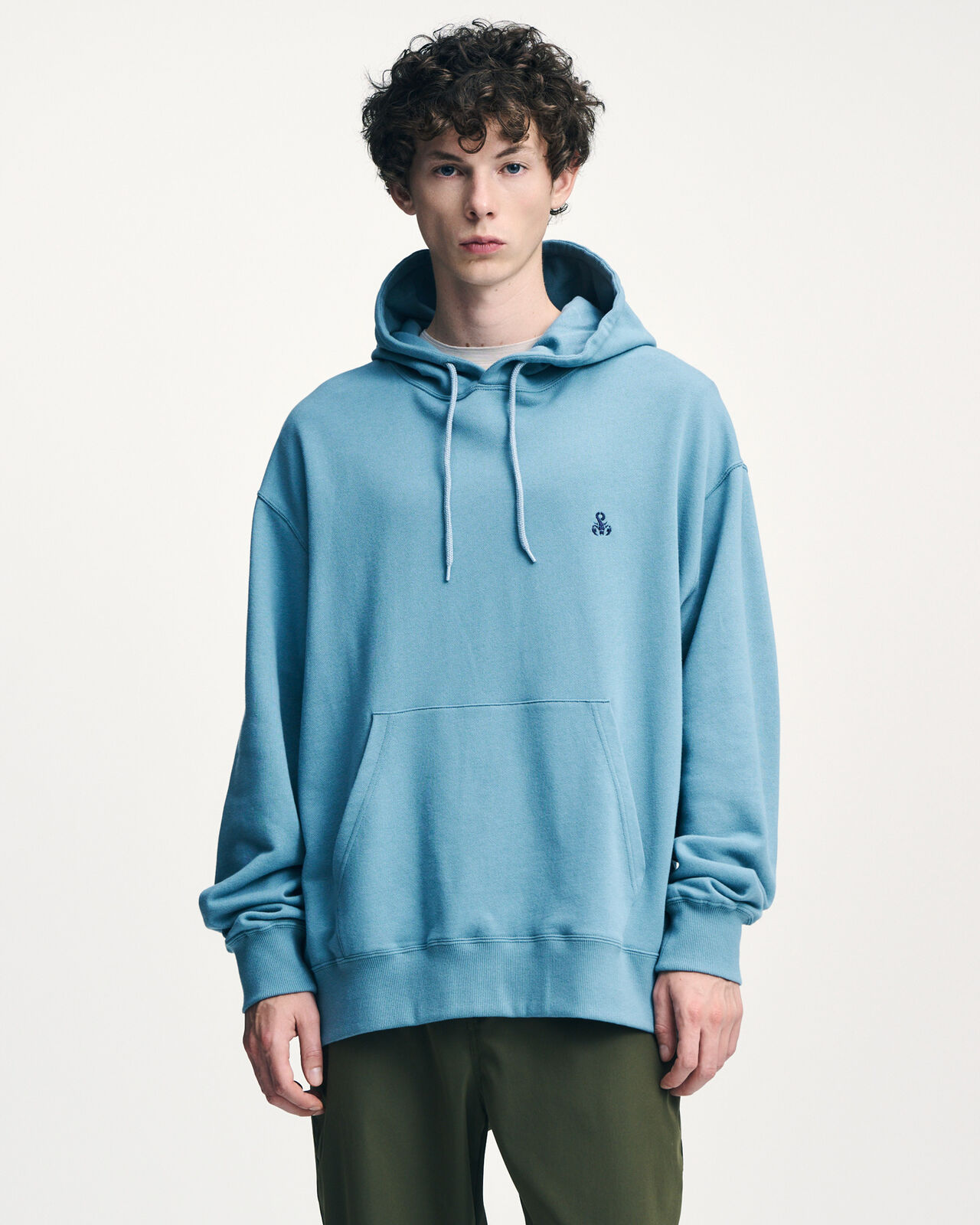 SCORPION WIDE SWEAT HOODIE,BLUE, large image number 4