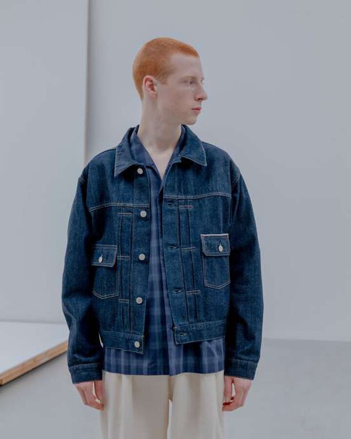 WASHED DENIM JACKET,INDIGO, medium image number 4