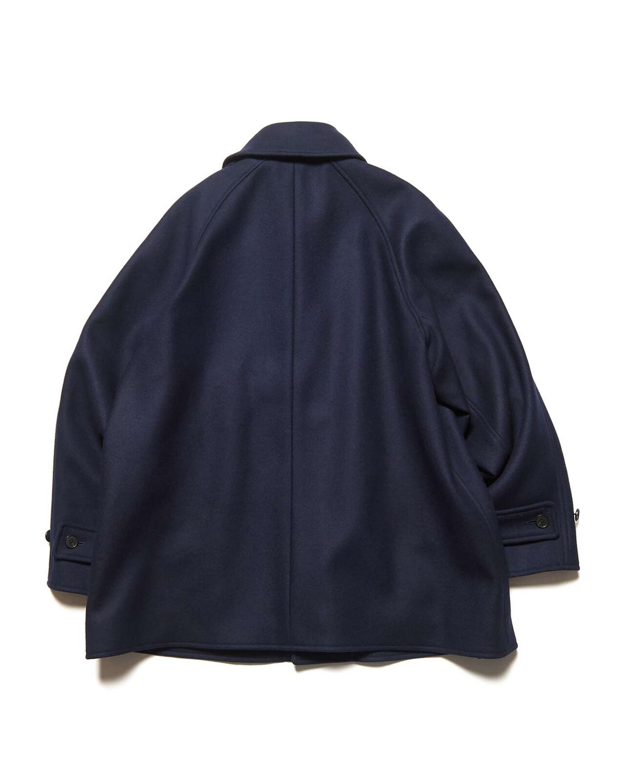 WOOL MELTON SHORT OVERCOAT,NAVY, large image number 1
