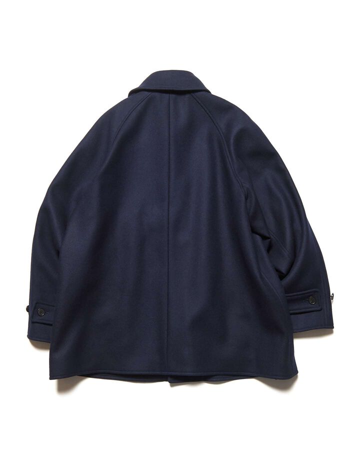 WOOL MELTON SHORT OVERCOAT,NAVY, medium image number 1
