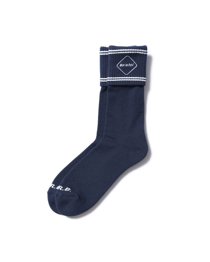 EMBLEM CUFF SOCKS,NAVY, medium