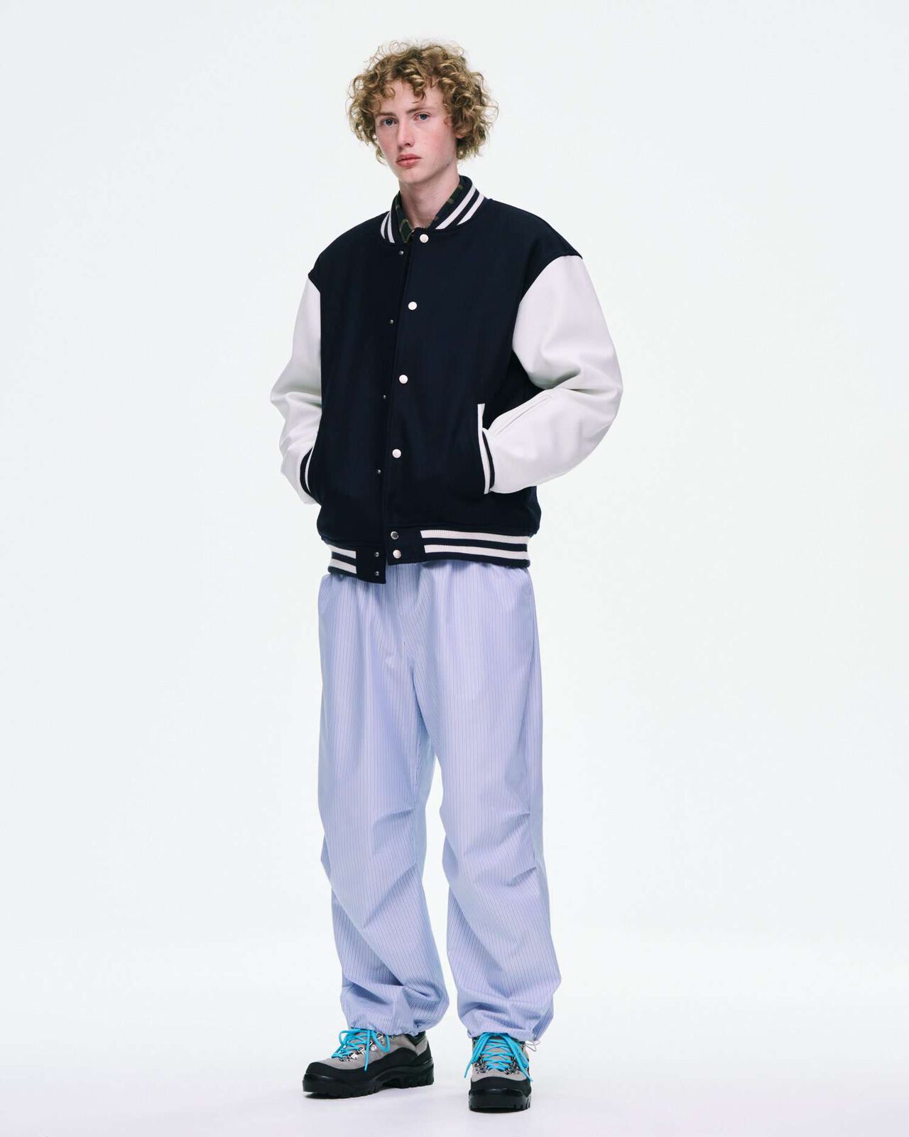BROADCLOTH WIDE EASY PANTS,BLACK, large image number 7