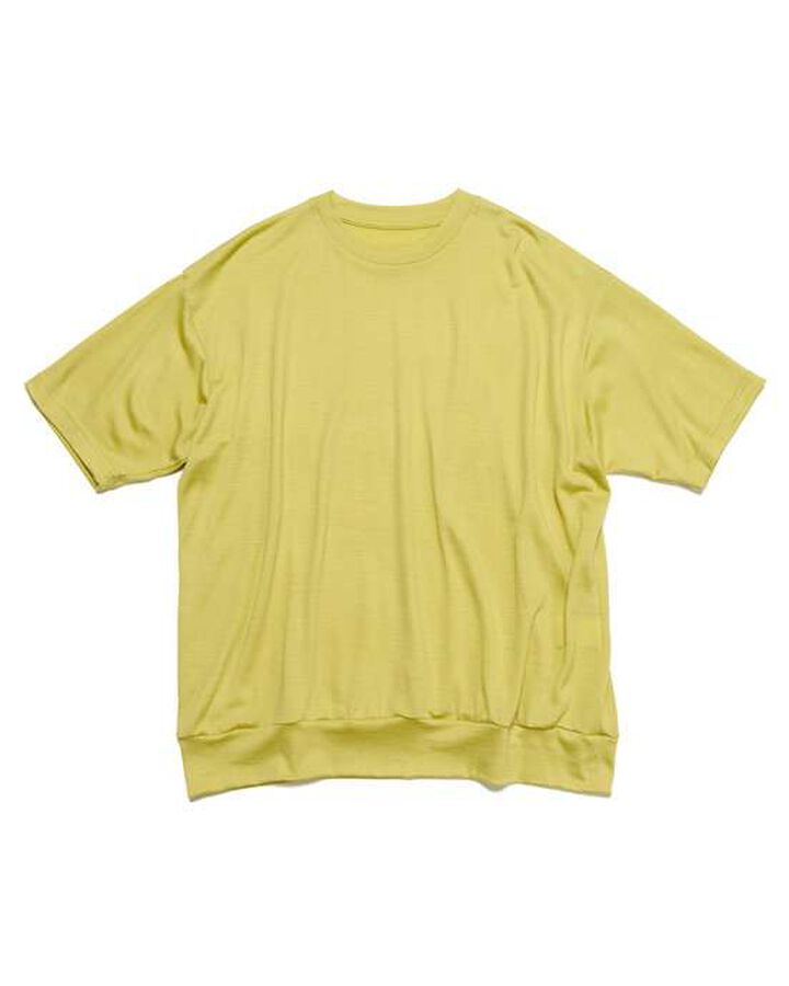 WASHABLE WOOL S/S TOP,YELLOW, medium