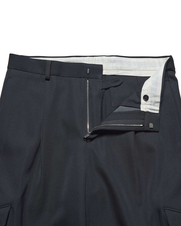 DOESKIN WOOL SIDE POCKET SLACKS,BLACK, medium image number 3