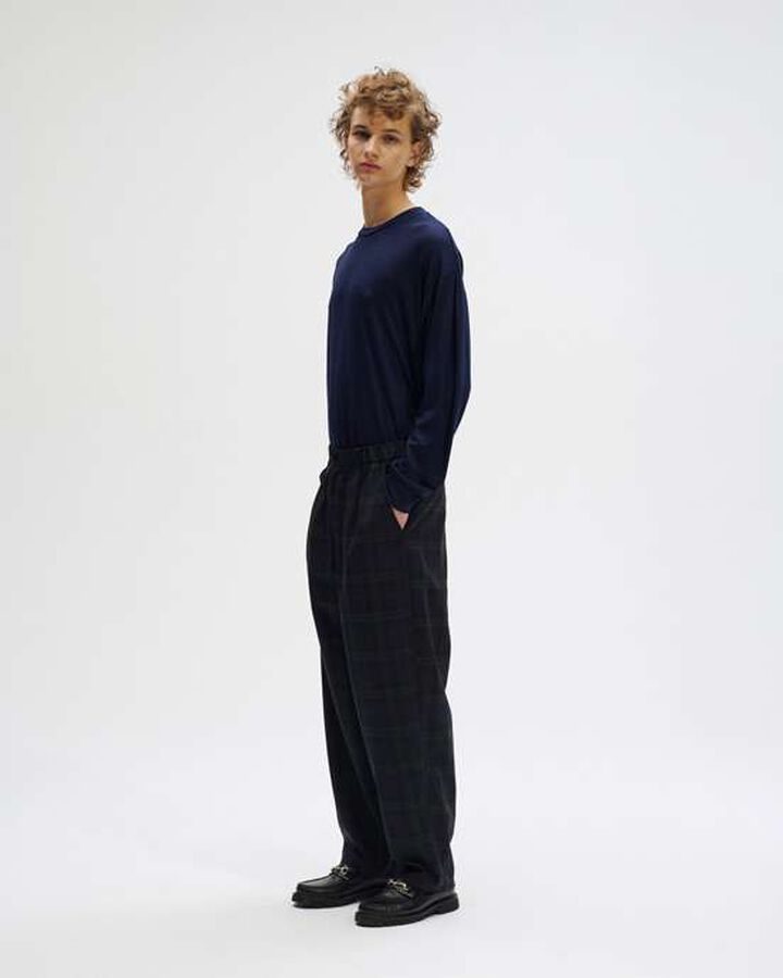 TAPERED BOLD PANTS,BLACK, medium image number 4