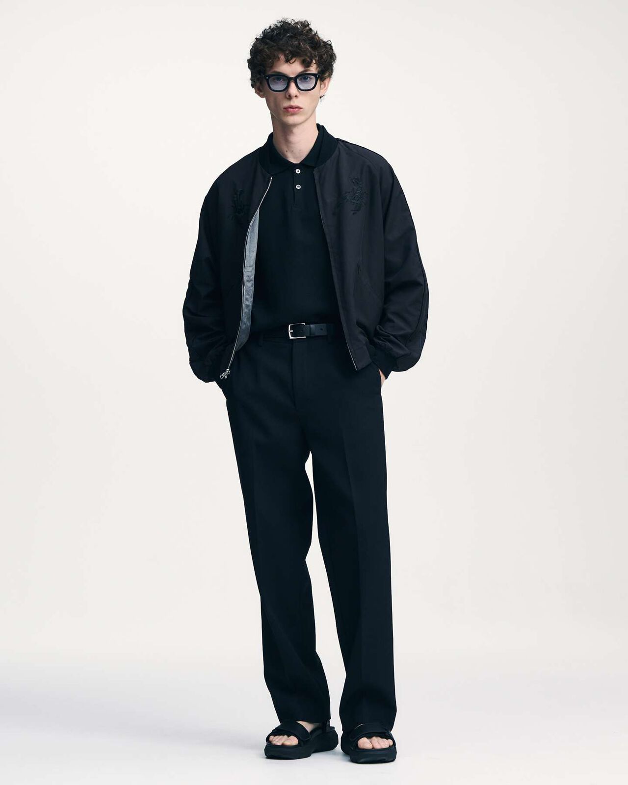 LINEN MESH OVERSIZED POLO,OFF WHITE, large image number 5