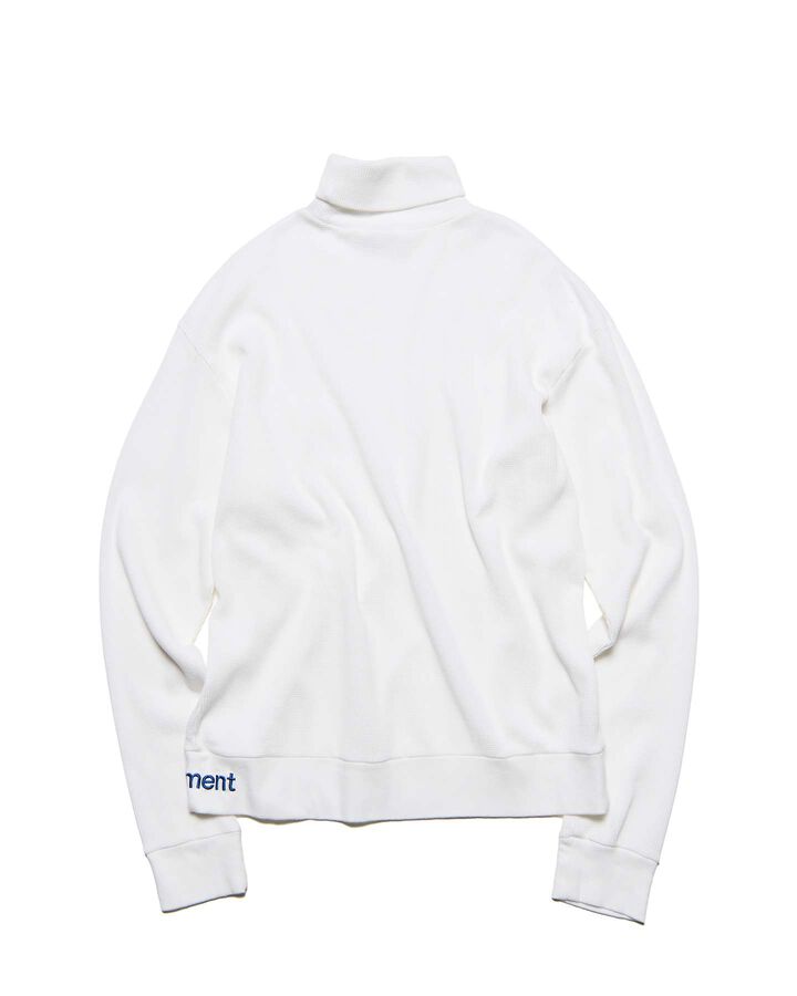 WAFFLE TURTLENECK TOP,WHITE, medium image number 1