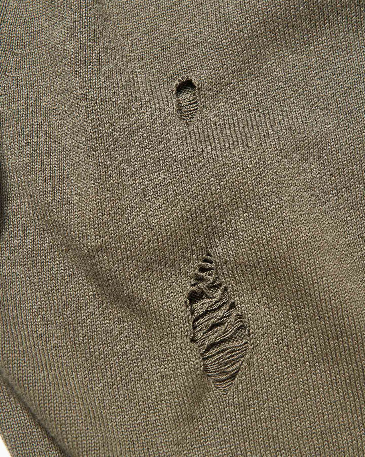 DAMAGED V NECK KNIT,KHAKI, large image number 2