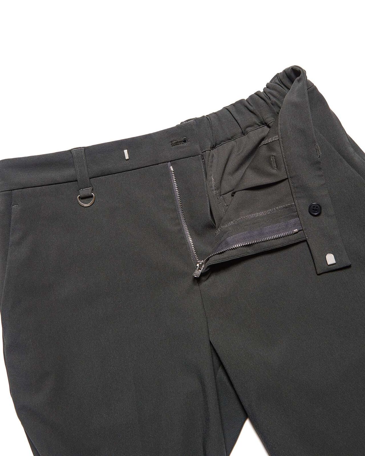 4-WAY STRETCH SLIM-FIT SHIRRING SLACKS,CHARCOAL GRAY, large image number 3