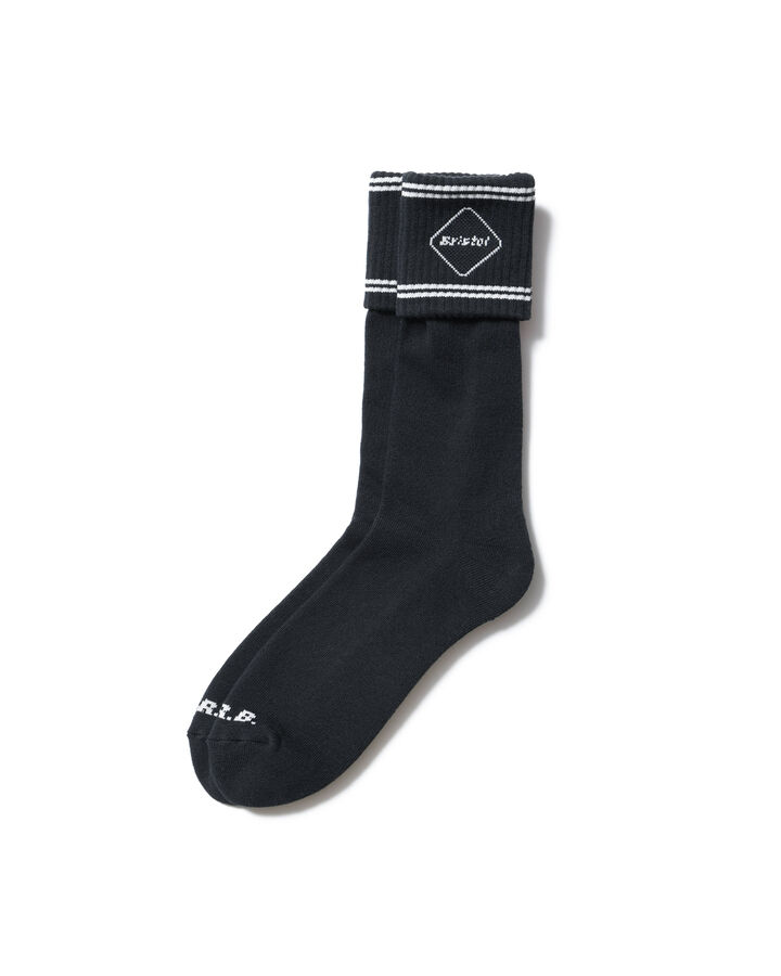 EMBLEM CUFF SOCKS,BLACK, medium
