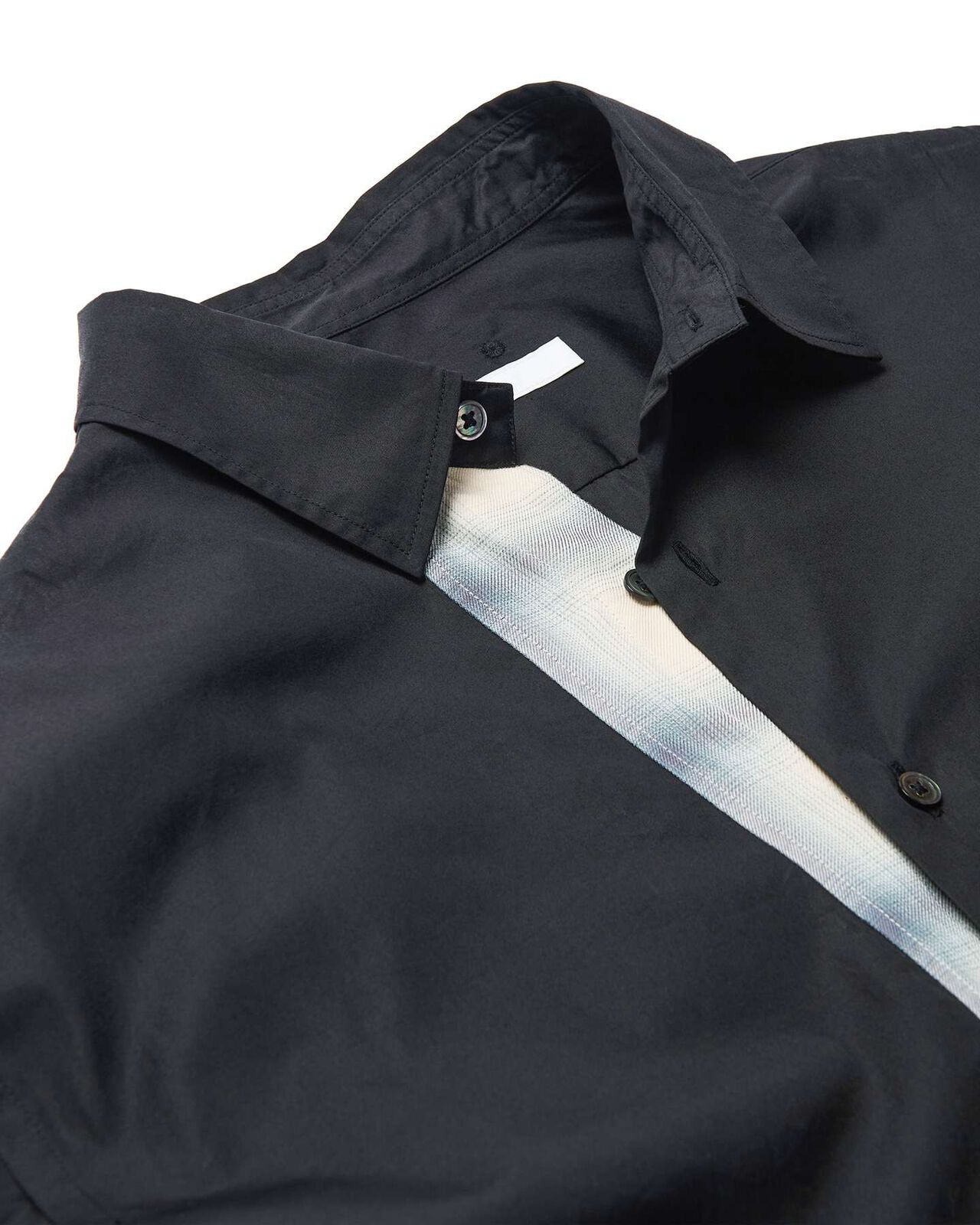 SUVIN GIZA SWITCHING RELAX-FIT SHIRT,BLACK, large image number 4