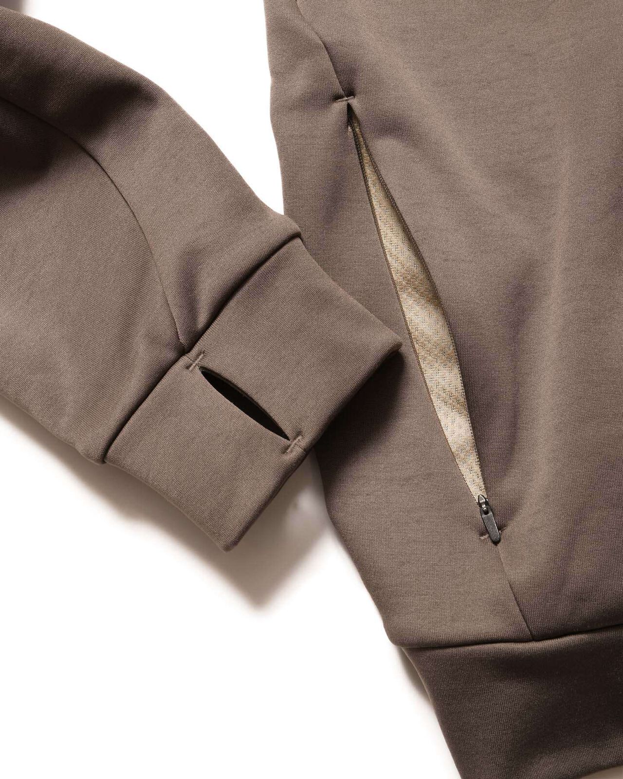 STRETCH FLEECE HOODIE,MOCHA, large image number 3