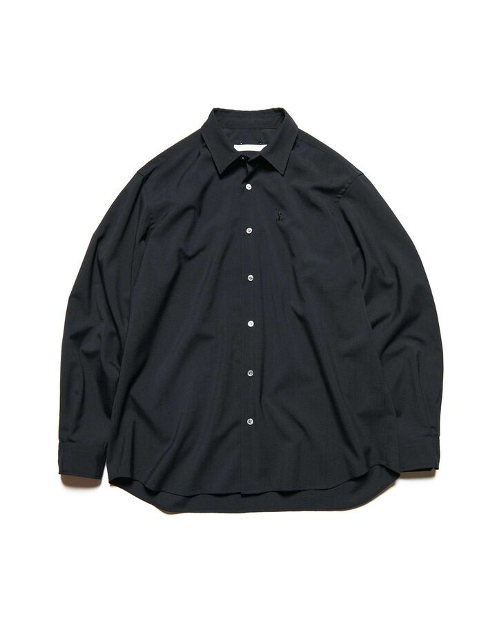 HIGH-TWIST POPLIN RELAX-FIT SHIRT,BLACK, medium image number 0