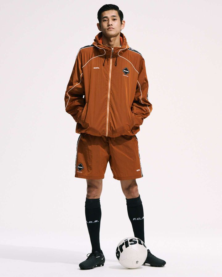 NYLON CHAMBRAY PRACTICE SHORTS,ORANGE, medium image number 5