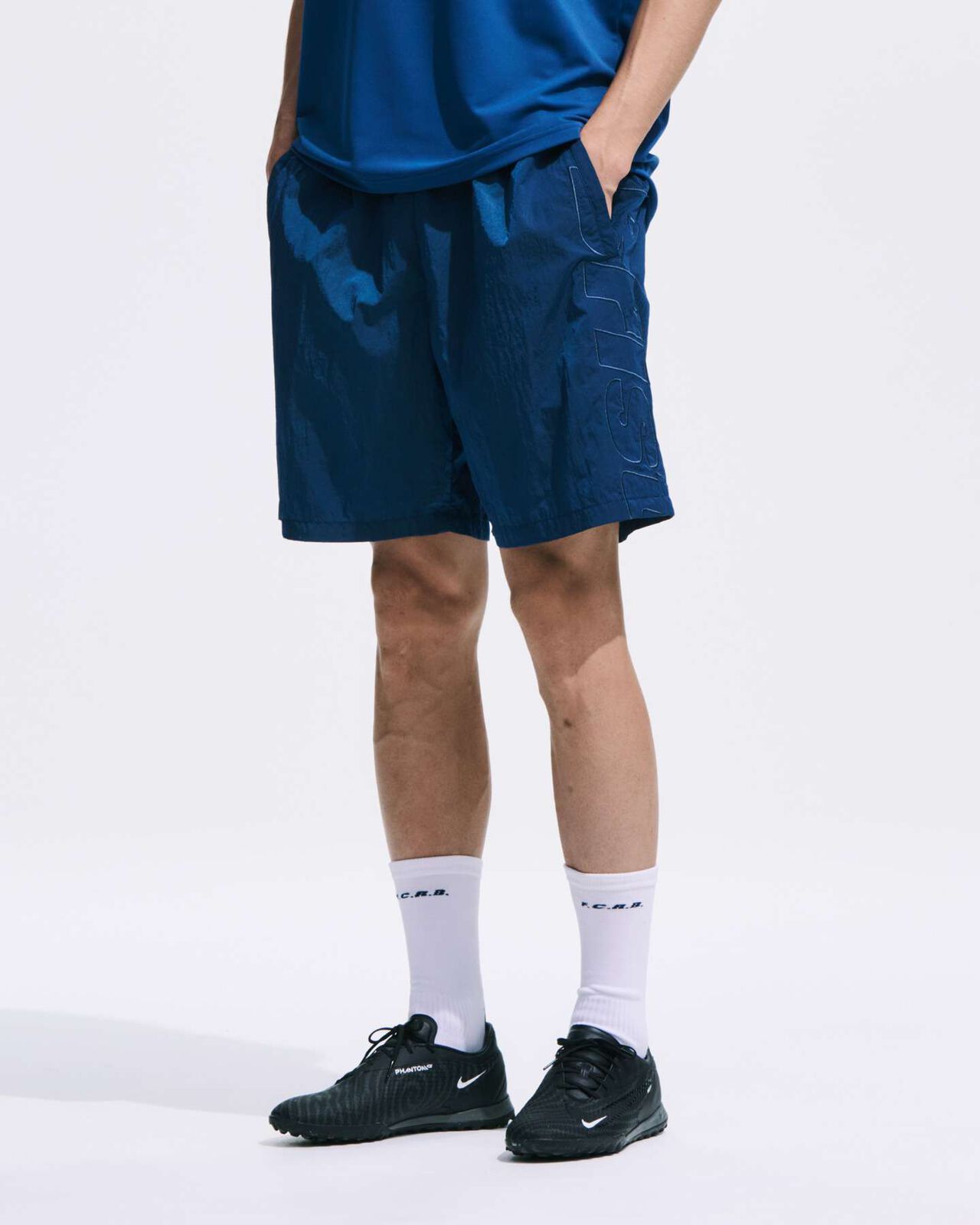 BIG LOGO NYLON EASY SHORTS,BLACK, large image number 6
