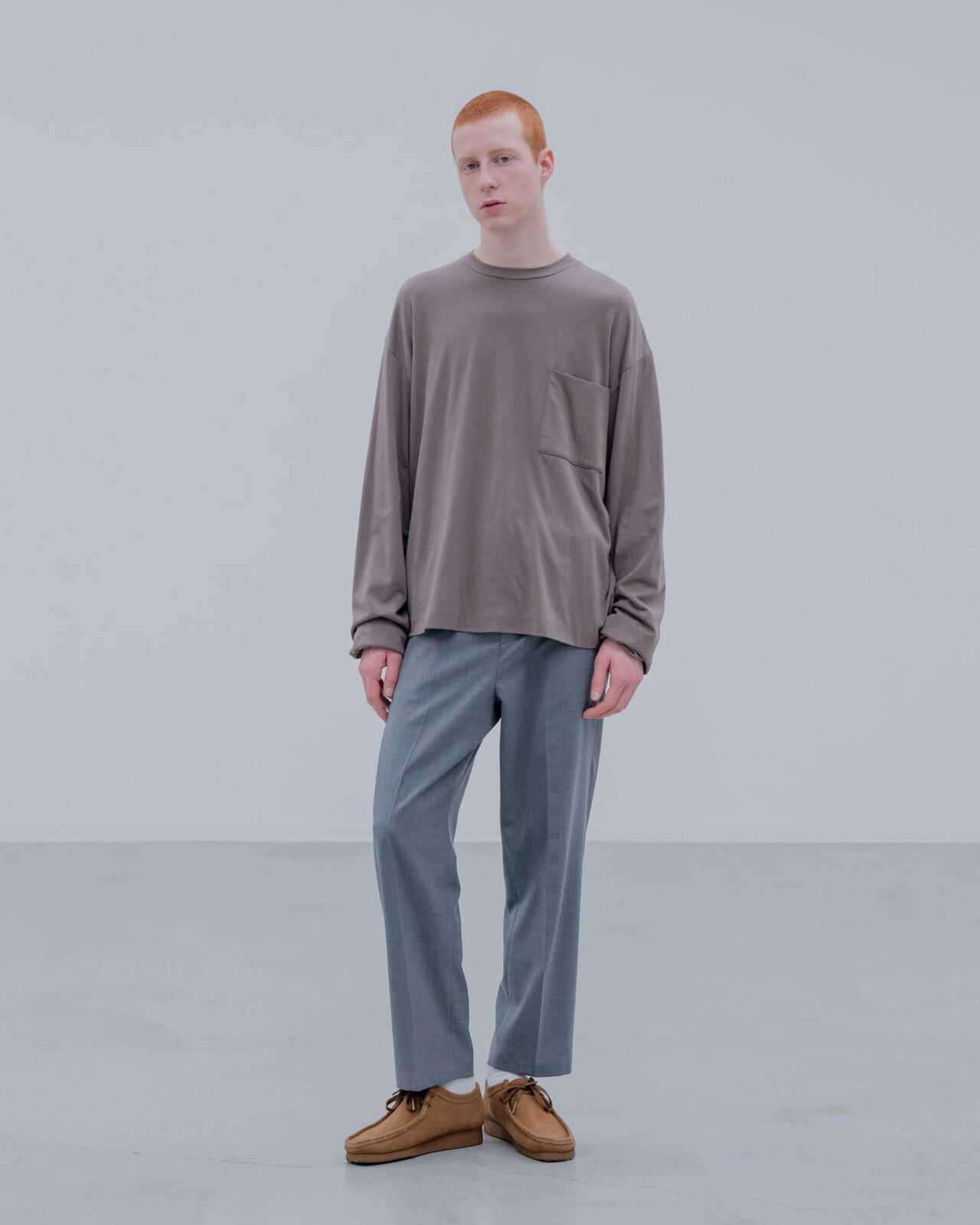 STRETCH WOOL SIDE POCKET TAPERED PANTS,GREEN, large image number 7