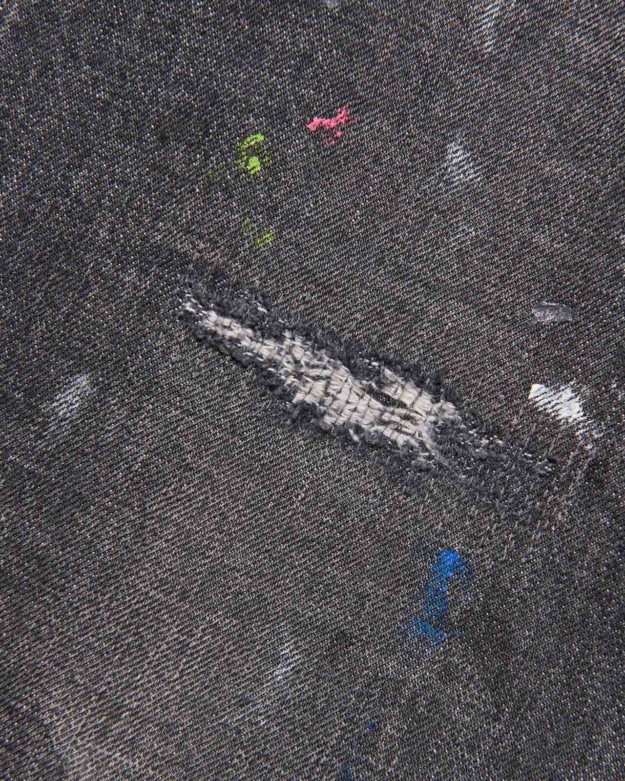 DAMAGED DENIM WIDE-FIT JEANS,BLACK, large image number 4