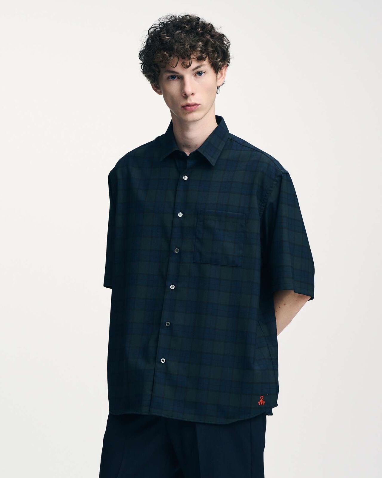 TROPICAL CHECK RELAX-FIT S/S SHIRT,A, large image number 4