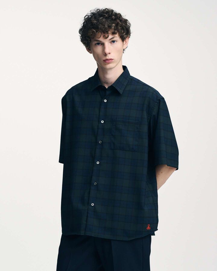 TROPICAL CHECK RELAX-FIT S/S SHIRT,A, medium image number 4