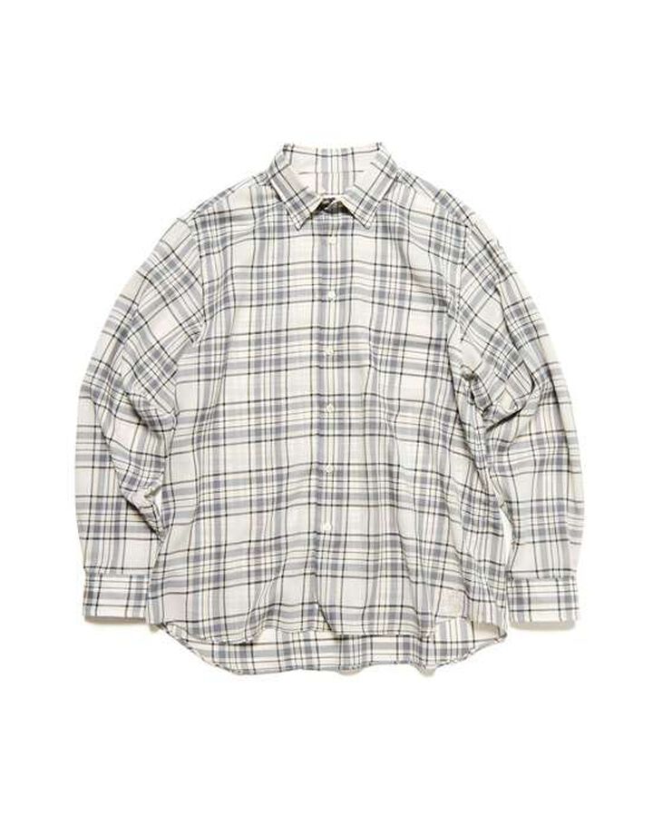 SUMMER WOOL CHECK SHIRT,WHITE, medium