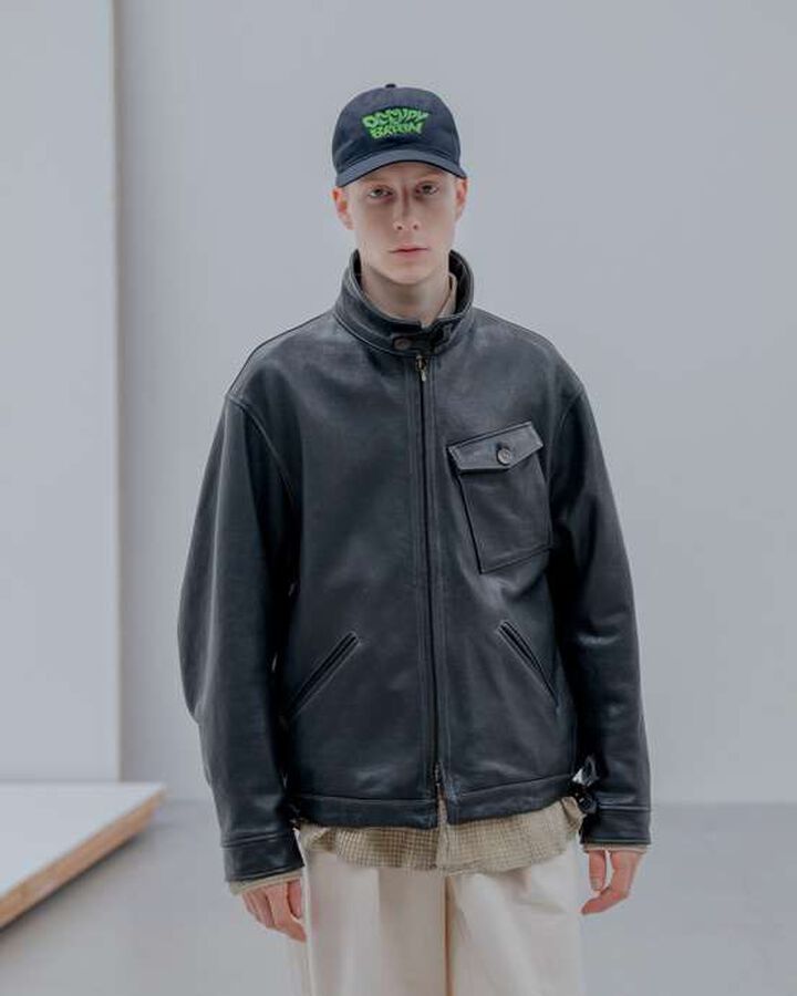 LEATHER BLOUSON,BLACK, medium image number 5