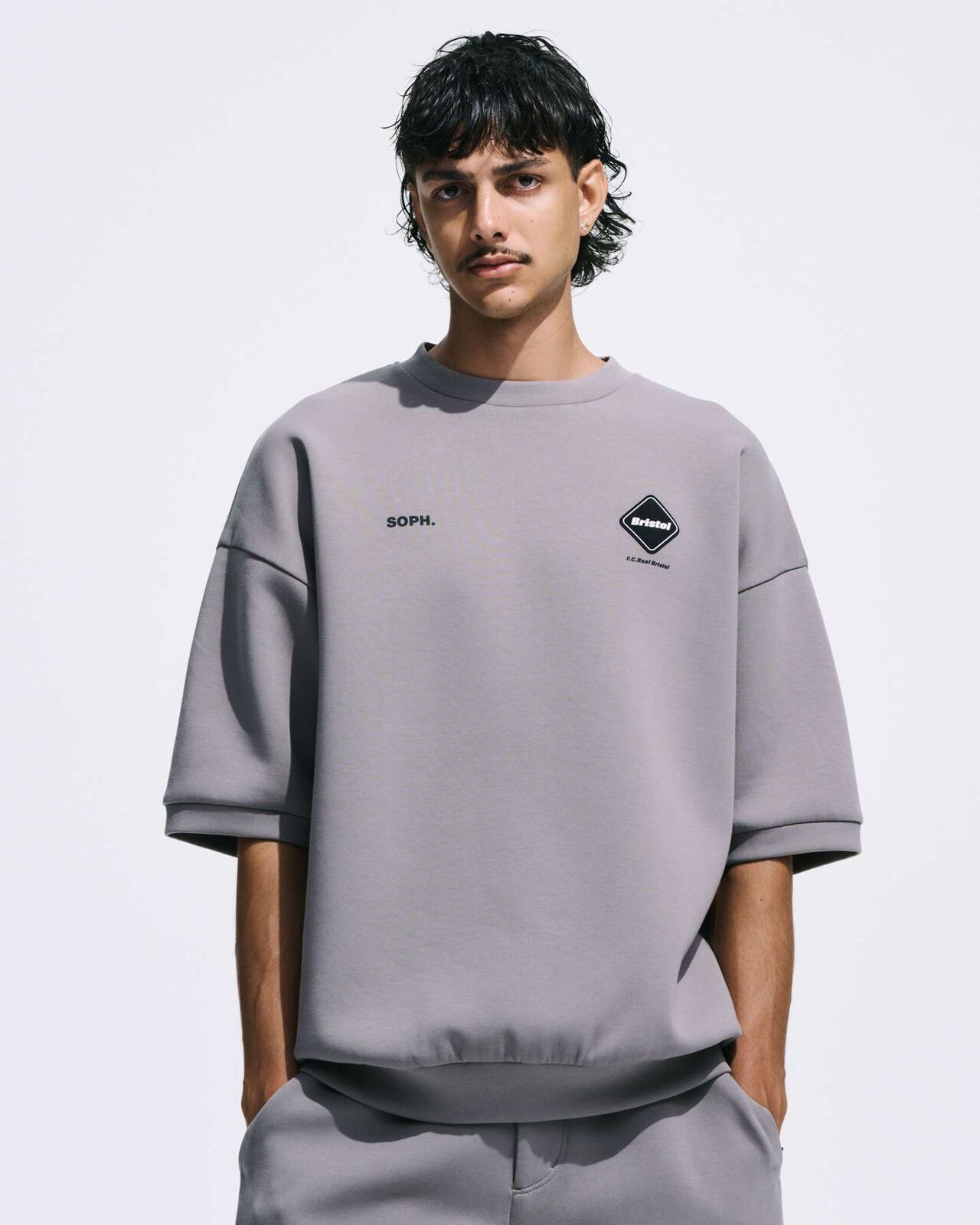TECH SWEAT S/S CREWNECK TOP,NAVY, large image number 3