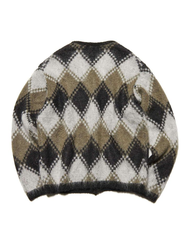 MOHAIR ARGYLE CARDIGAN,KHAKI, medium image number 1