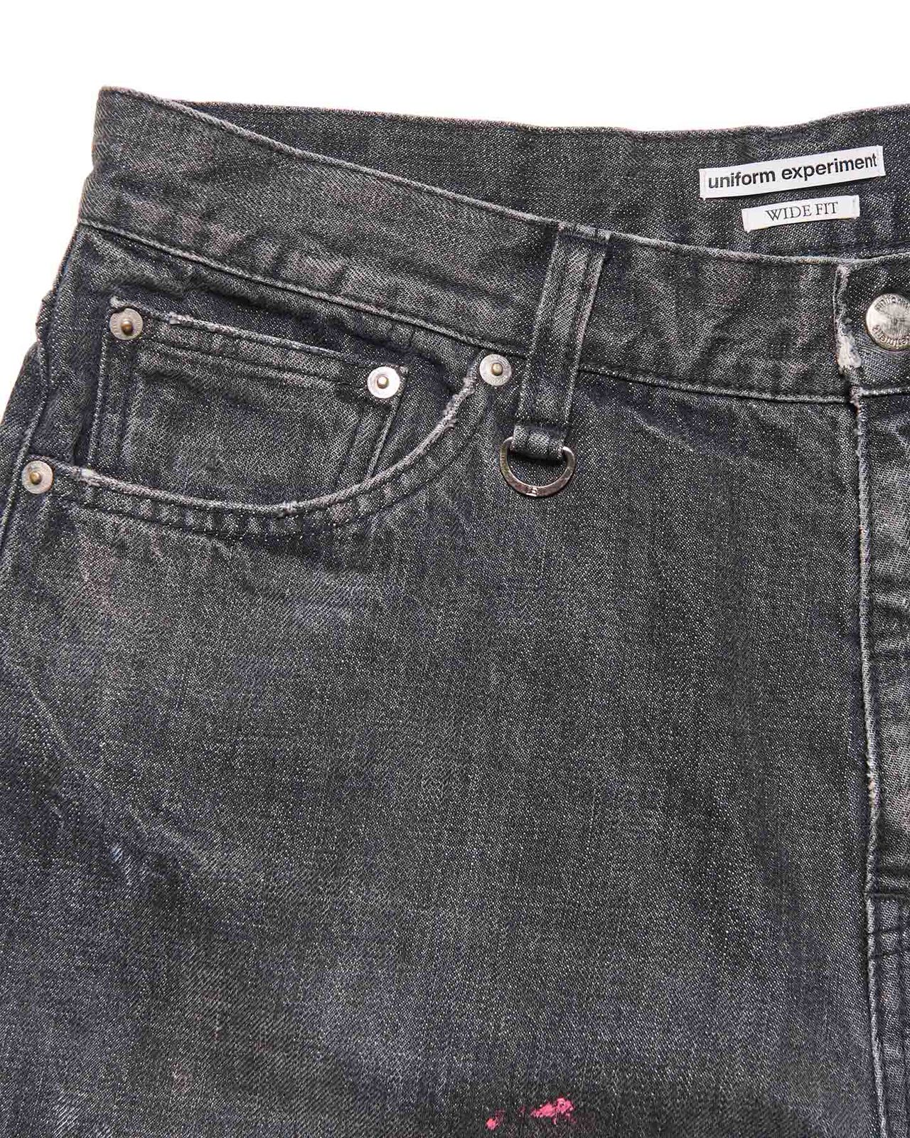 DAMAGED DENIM WIDE-FIT JEANS,BLACK, large image number 5