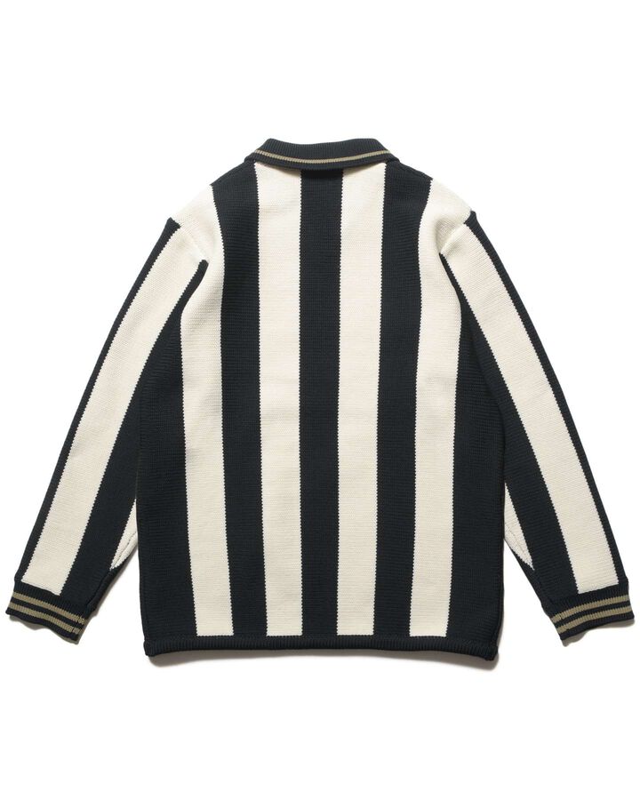 STRIPE KNIT SHIRT,BLACK, medium image number 1