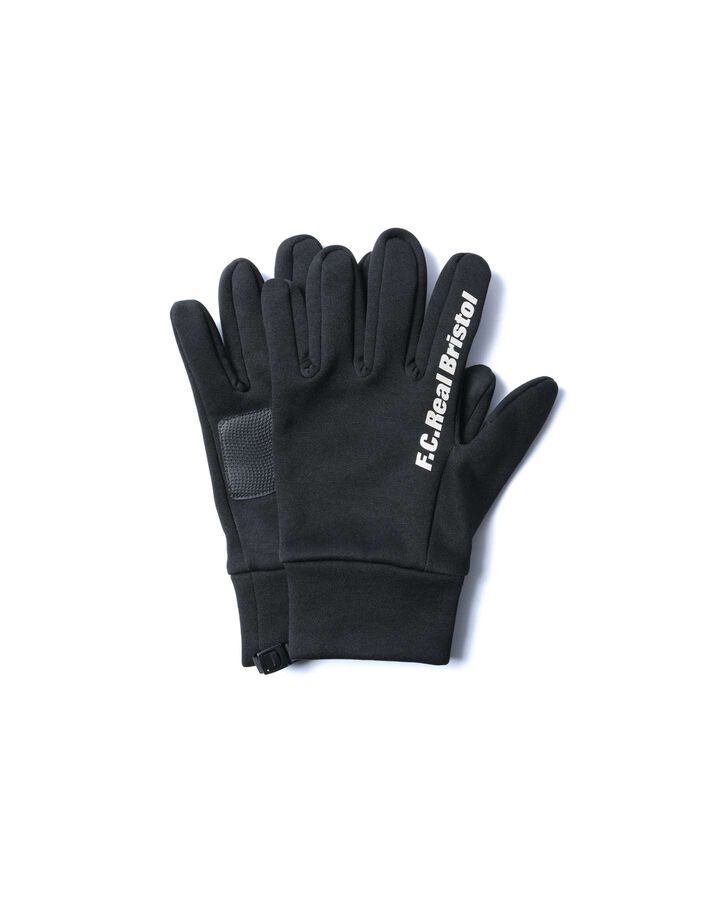 STRETCH FLEECE TOUCH GLOVES,BLACK, medium