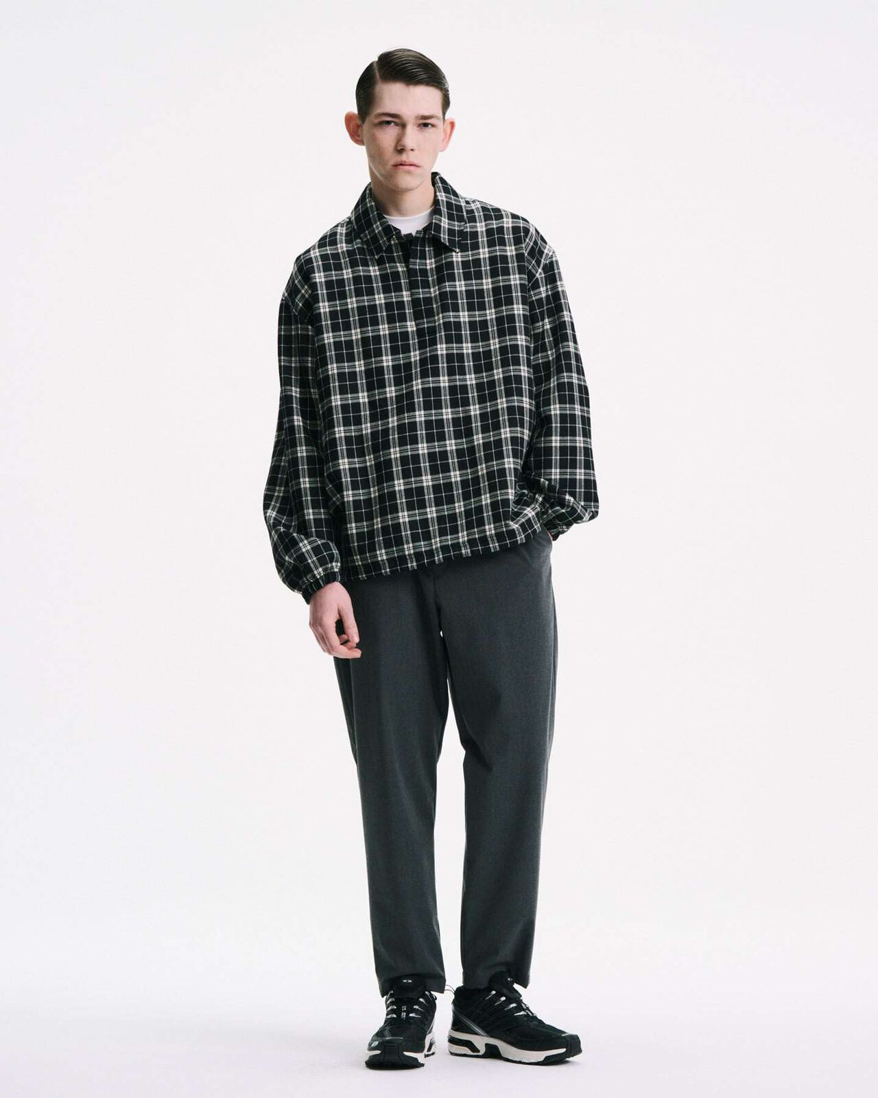 SAXONY WOOL CHECK POLO SHIRT,A, large image number 5