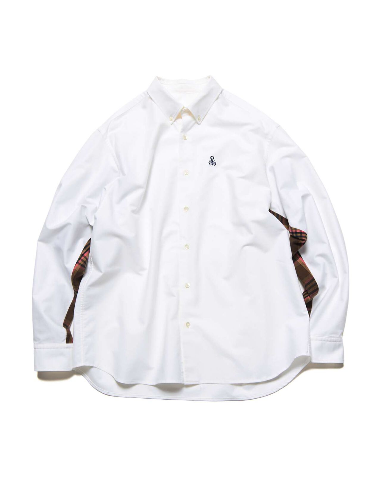 CHECK PANELED B.D SHIRT,WHITE, large image number 0
