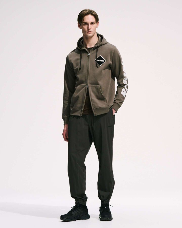 SLEEVE LOGO ZIP-UP SWEAT HOODIE,GREIGE, medium image number 6