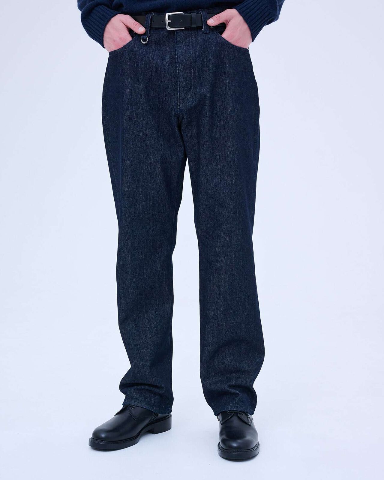 ONE WASHED DENIM STANDARD PANTS,INDIGO, large image number 3