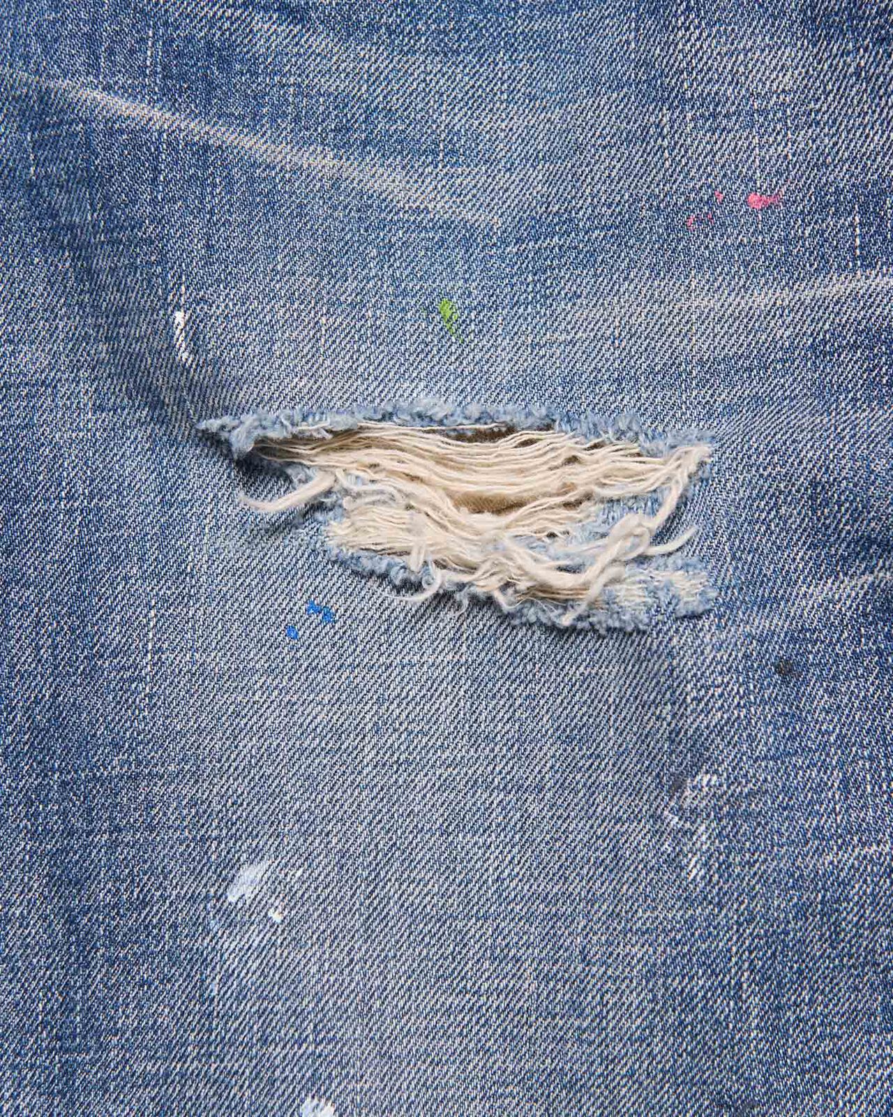DAMAGED DENIM TAPERED-FIT JEANS,INDIGO, large image number 5