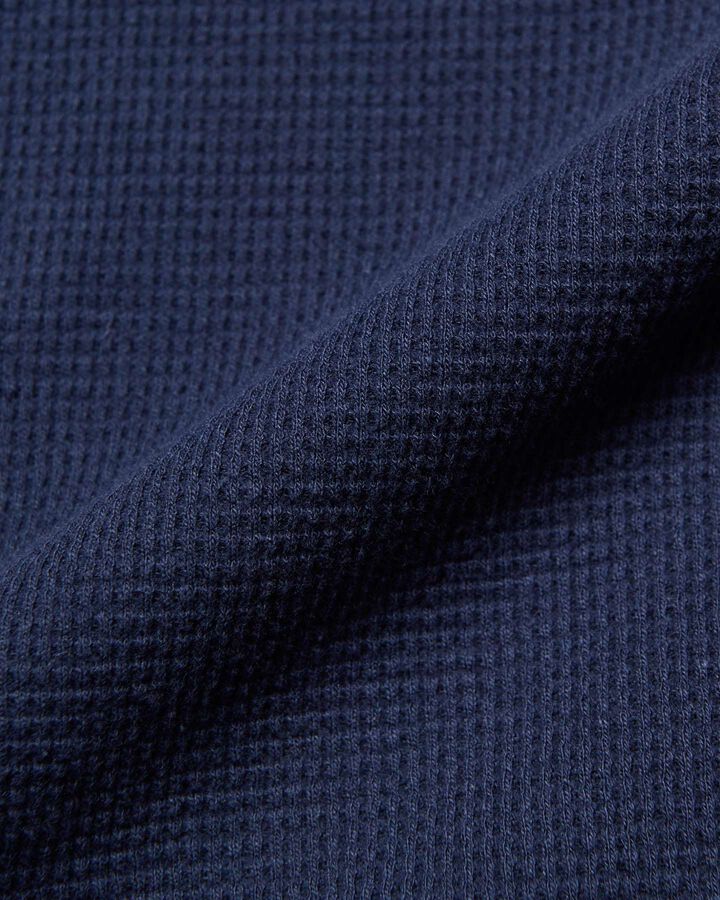 WAFFLE TURTLENECK TOP,NAVY, medium image number 3